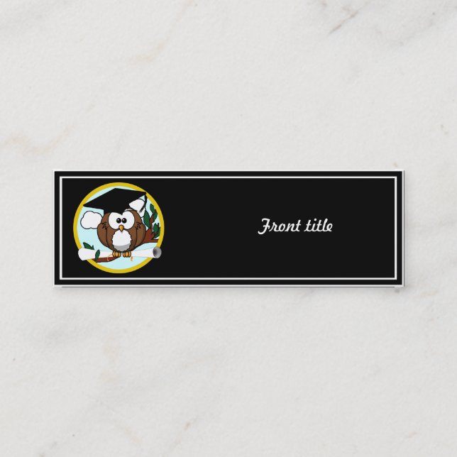 Tarjeta De Presentación Lechuza De Personalizado Con Tac Y Diploma (Anverso)