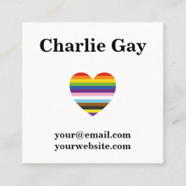 Tarjeta de presentación LGBTQ Gay Rainbow con orgu