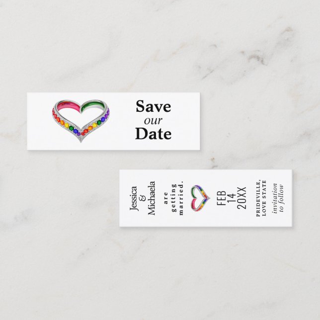 Tarjeta De Presentación LGBTQ+ salvar la fecha 🌈Entrelazados en Orgullo (Anverso / Reverso)