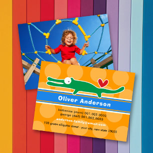 Tarjeta De Presentación Lindo caimán de dibujos animados Foto de perfil in