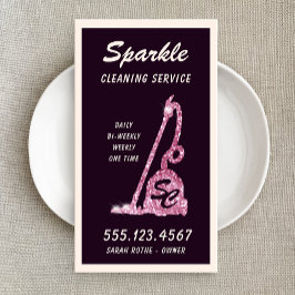 Tarjeta De Presentación Llamada al servicio de limpieza y limpieza de vací