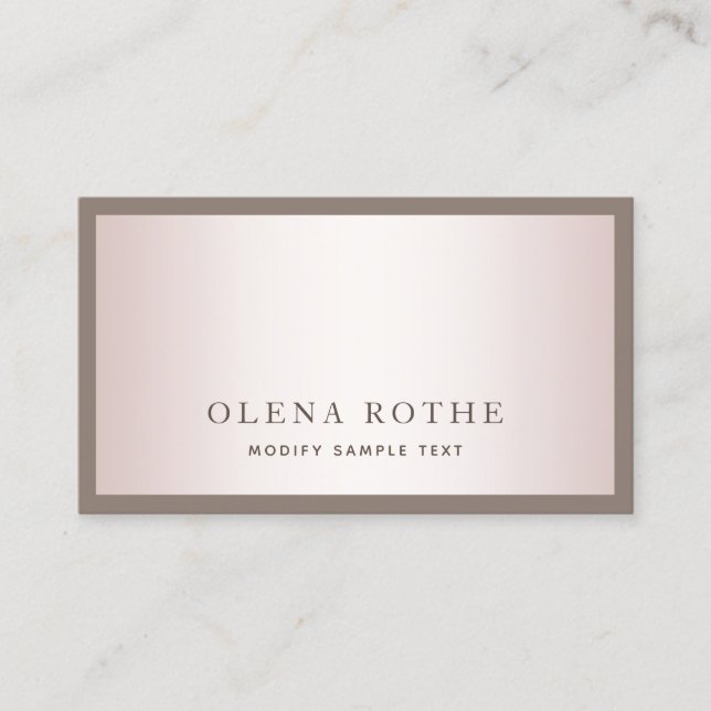 Tarjeta De Presentación Llamada profesional simple y moderna de Rosa Gold  (Anverso)