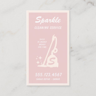 Tarjeta De Presentación Llamadas automáticas del servicio de limpieza rosa