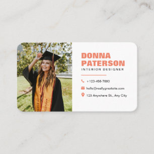 Tarjeta De Presentación Llamadas mínimas simples y modernas de Naranja pro