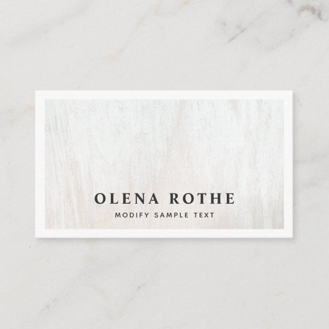 Tarjeta De Presentación Llamadas profesionales de madera blanca de moda (Anverso)