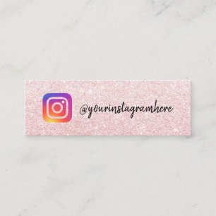 Tarjeta De Presentación Logo de Instagram purpurina Rosado guión en medios