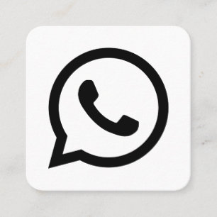 Tarjeta De Presentación Logo de WhatsApp promoción en blanco y negro en lo