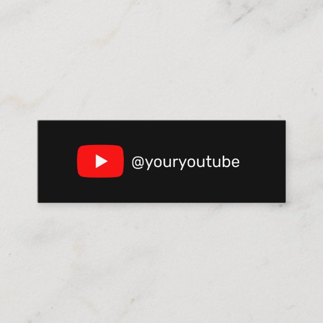 Tarjeta De Presentación Logo de YouTube moderno y de moda en medios social (Anverso)
