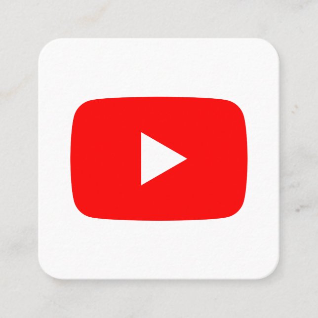 Tarjeta De Presentación Logo de Youtube promoción en los medios sociales e (Anverso)
