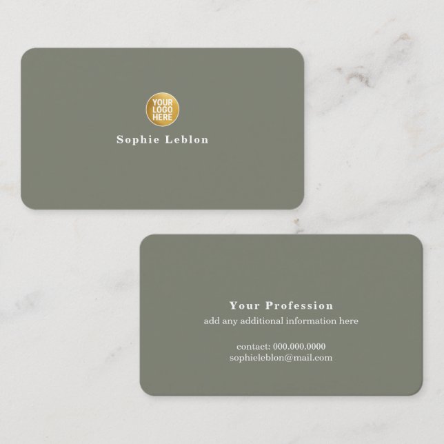 Tarjeta De Presentación Logo mark with name eucalyptus color (Anverso / Reverso)