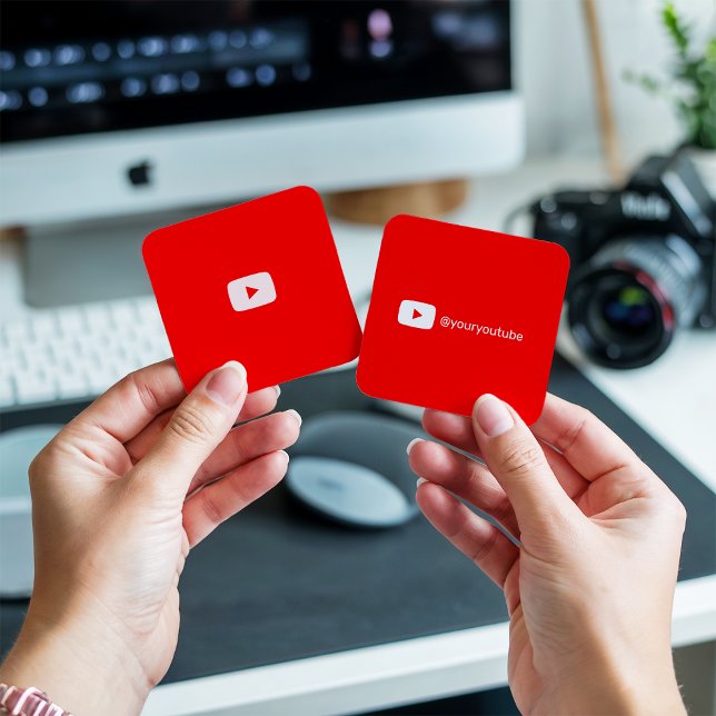 Tarjeta De Presentación Logo moderno de moda en YouTube para los medios so (Modern trendy YouTube social media simple logo)