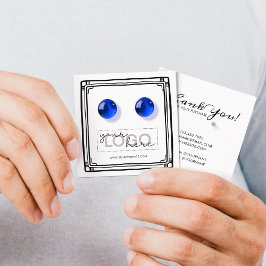 Tarjeta De Presentación Logotipo Doodle Stud Earring Square Card 06 Small 