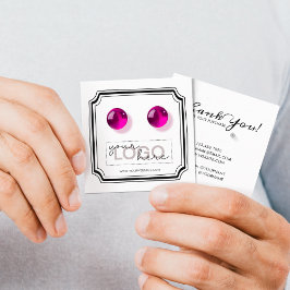 Tarjeta De Presentación Logotipo Doodle Stud Earrings Square Card 01 Pack 