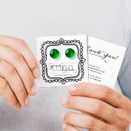 Tarjeta De Presentación Logotipo Doodle Stud Earrings Square Card 07 Pack 