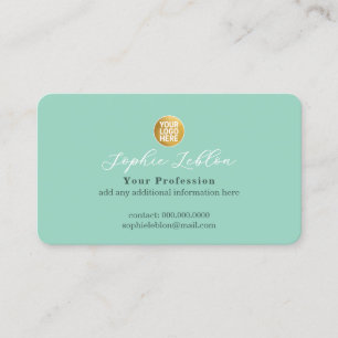 Tarjeta De Presentación Logotipo marca comercial teal brillante