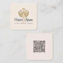 Logotipo personalizable y código QR suave marfil c