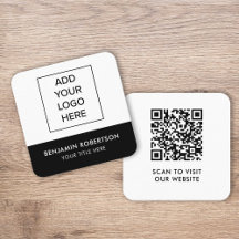 Logotipo personalizado en blanco y negro Código QR
