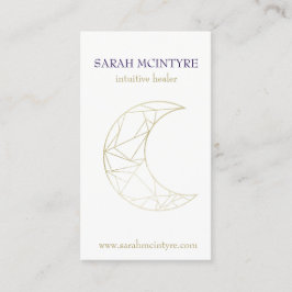 Tarjeta De Presentación Luna Celestial Psíquica de Oro Púrpura Profundo