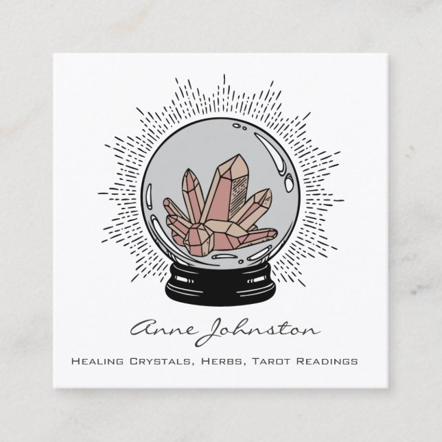 Tarjeta de presentación Magic Crystal Ball Square (Anverso)