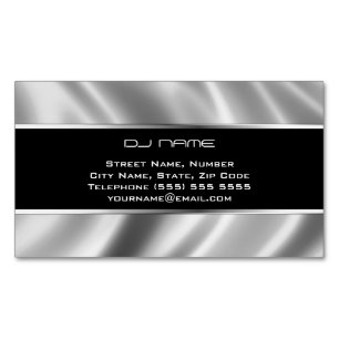 Tarjeta de presentación magnética Silver DJ