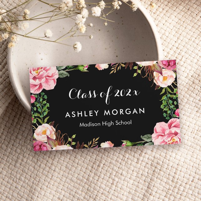 Tarjeta De Presentación Magníficas estudiantes de graduación de Floral Gir (Subido por el creador)