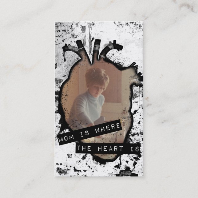 Tarjeta De Presentación mamá es donde está el corazón (Anverso)
