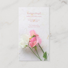 Tarjeta De Presentación Mamá rosada y blanca de los guisantes de olor