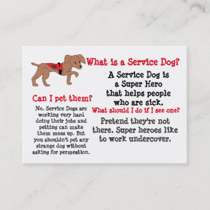 Tarjeta De Presentación Mantenga la información del perro para los niños