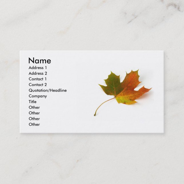 Tarjeta de presentación Maple Leaf (Anverso)