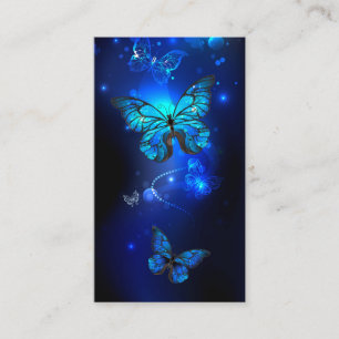 Tarjeta De Presentación Mariposa morfo en el fondo oscuro