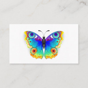 Tarjeta De Presentación Mariposa Pavo Real Ojo de Arcoíris
