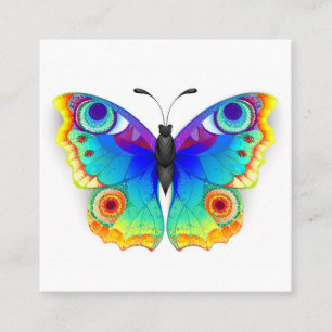 Tarjeta De Presentación Mariposa Pavo Real Ojo de Arcoíris