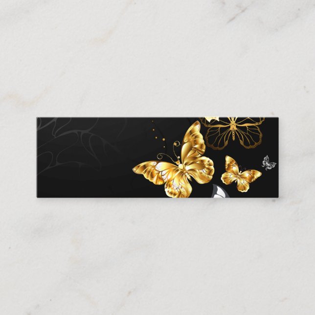 Tarjeta De Presentación Mariposas doradas y blancas (Anverso)