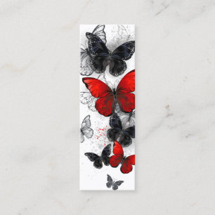 Tarjeta De Presentación Mariposas Morpho voladoras negras y rojas