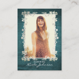 Tarjeta De Presentación Márketing azul verde azulado floral del