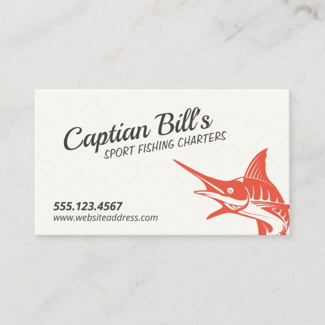 Tarjeta de presentación Marlin de Sport Fishing Ch (Anverso)