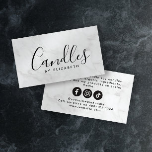 Tarjeta De Presentación Mármol Script Candaker