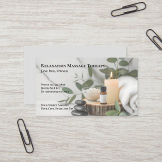 Tarjeta de presentación Masaje Terapia Masaje Masa