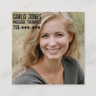 Tarjeta de presentación MASSAGE THERAPIST FOTO SQU