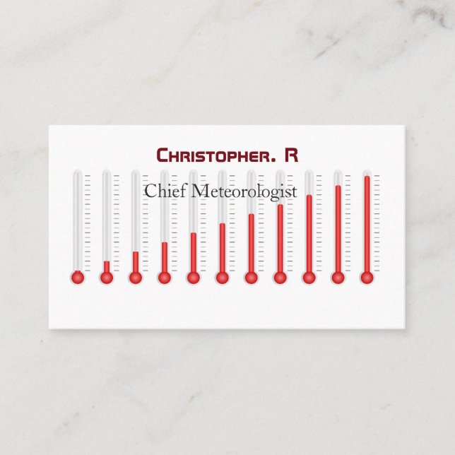 Tarjeta De Presentación Materia estándar meteorológica meteorológica meteo (Anverso)