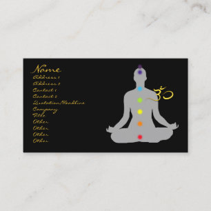 Tarjeta de presentación, meditación y símbolo om