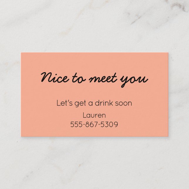 Tarjeta De Presentación Meet Cute - Dating "Call Me" Card (Anverso)