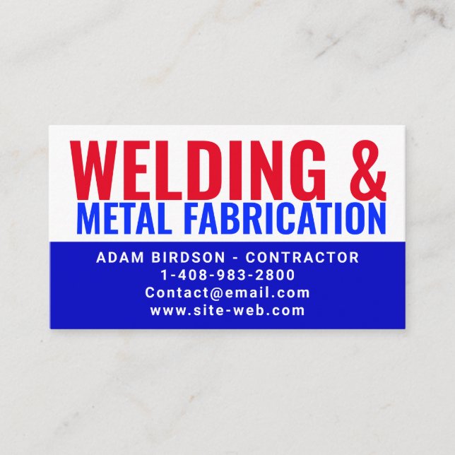 Tarjeta De Presentación Metal Fabrication & Welding Contractor Services |  (Anverso)
