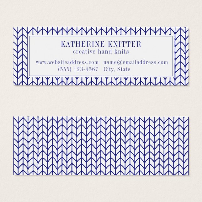 Tarjeta de presentación Mini BLUE LINE KNIT (Anverso y reverso)