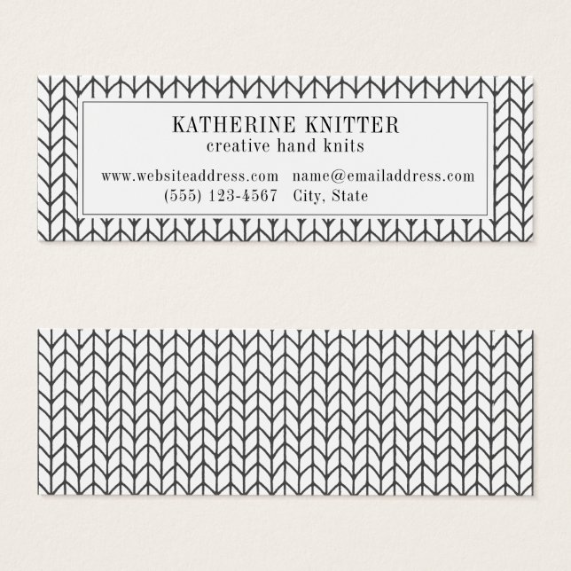 TARJETA DE PRESENTACIÓN MINI DE PUNTO LÍNEA NEGRA (Anverso y reverso)