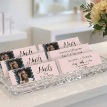 Tarjeta de presentación mini de uñas de foto de es