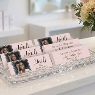 Tarjeta de presentación mini de uñas de foto de es