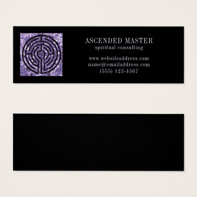 Tarjeta de presentación mini LABYRINTH VI - Negra (Anverso y reverso)