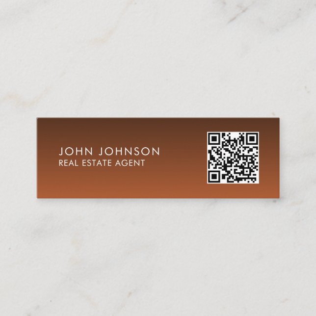 Tarjeta de presentación mini moderna con código QR (Anverso)