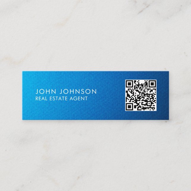 Tarjeta de presentación mini moderna con código QR (Anverso)